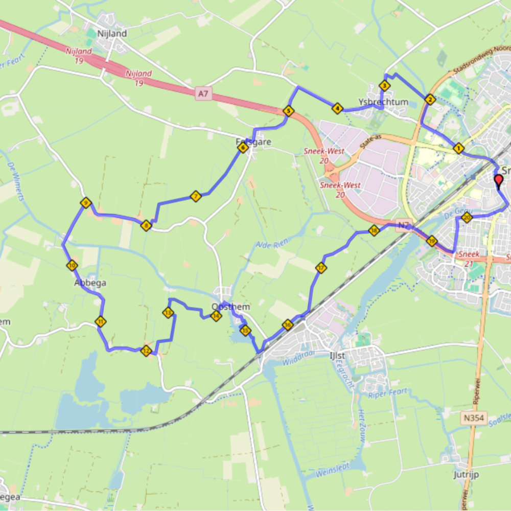Parcours Halve Marathon Wandelen