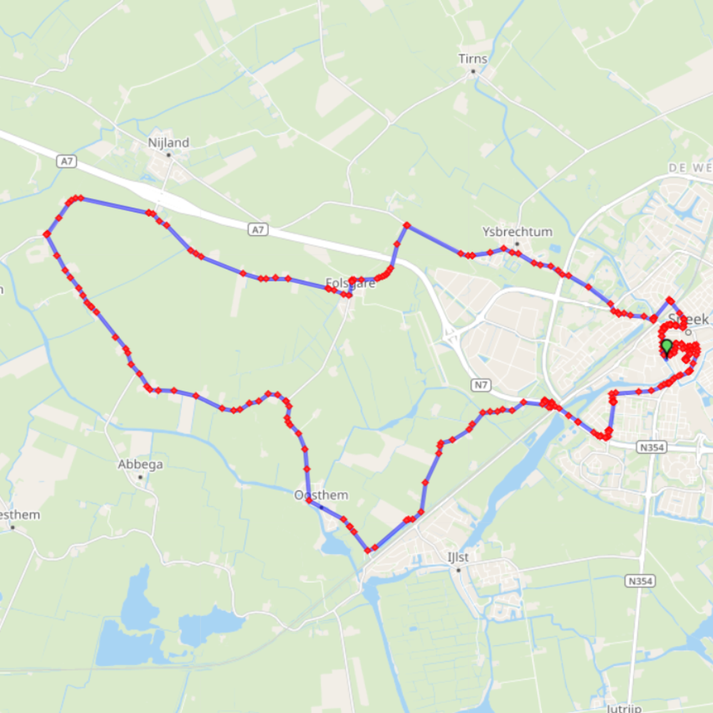 Parcours Halve Marathon van Sneek