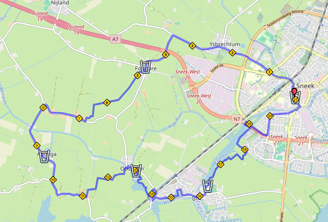Route halve marathon wandelen