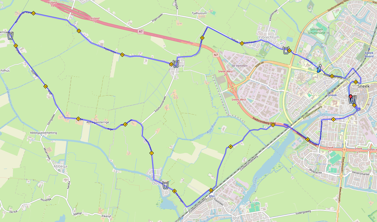 Parcours Halve Marathon van Sneek