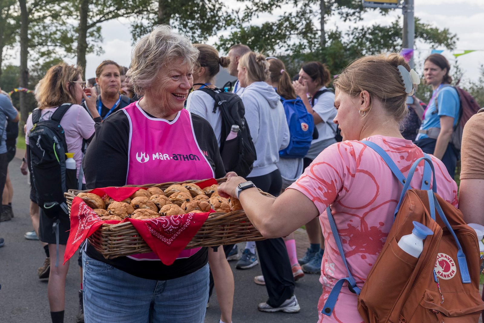 Wandelaars onderweg tijdens Marathon Sneek 2026